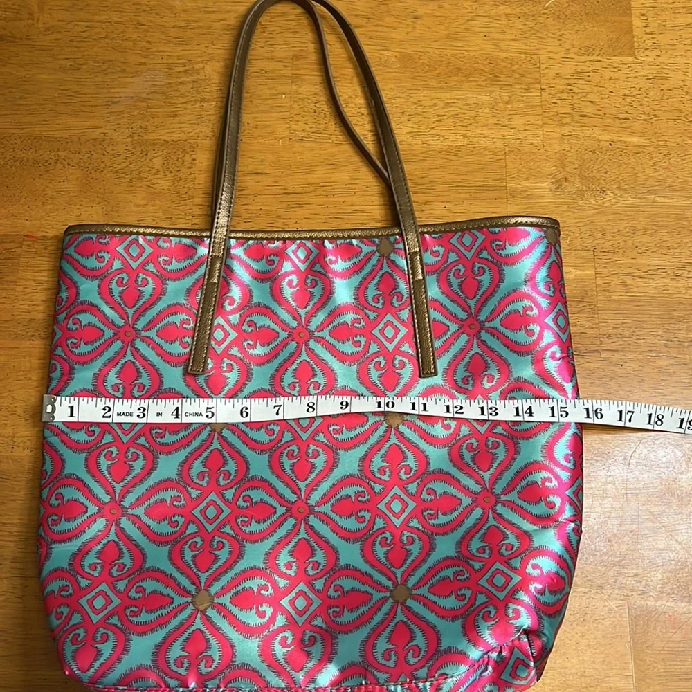 Mystic Divine Pink & Blue Tote with Gold Handles - Picture 5 of 17